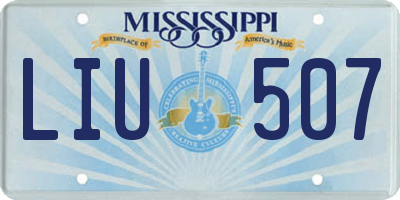 MS license plate LIU507