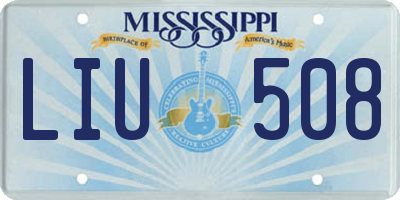 MS license plate LIU508