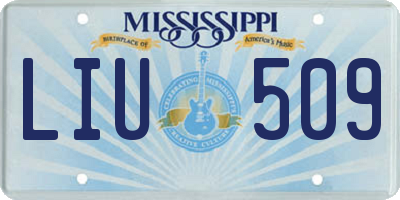 MS license plate LIU509