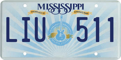 MS license plate LIU511