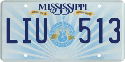 MS license plate LIU513