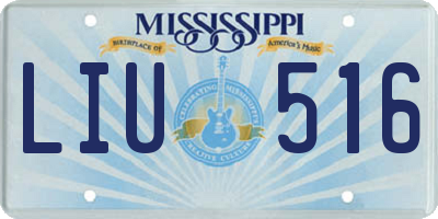 MS license plate LIU516