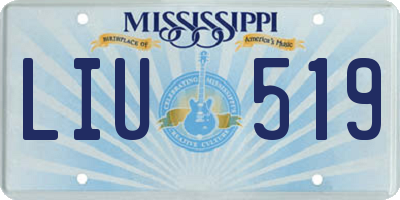 MS license plate LIU519