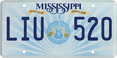 MS license plate LIU520