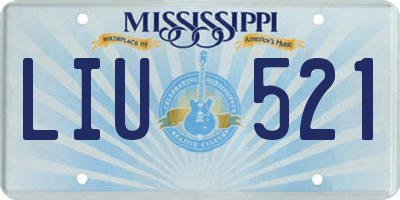 MS license plate LIU521