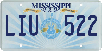 MS license plate LIU522