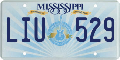 MS license plate LIU529