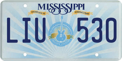 MS license plate LIU530