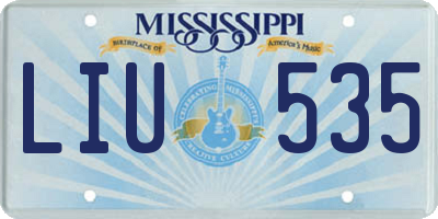MS license plate LIU535