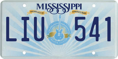 MS license plate LIU541
