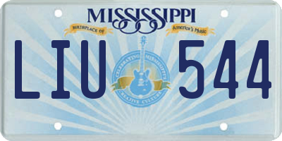 MS license plate LIU544