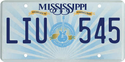 MS license plate LIU545