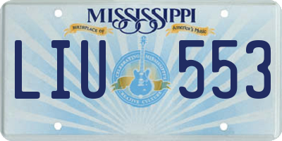 MS license plate LIU553