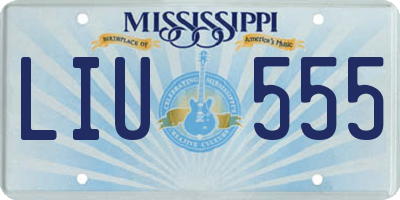 MS license plate LIU555