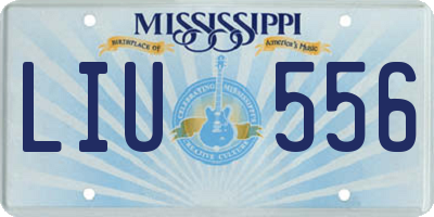 MS license plate LIU556