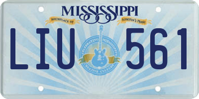 MS license plate LIU561