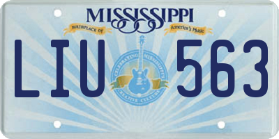 MS license plate LIU563
