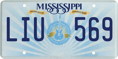 MS license plate LIU569