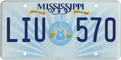 MS license plate LIU570