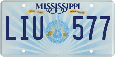 MS license plate LIU577