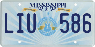 MS license plate LIU586