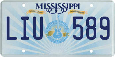 MS license plate LIU589