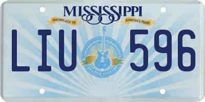 MS license plate LIU596