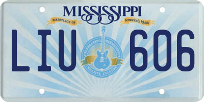 MS license plate LIU606
