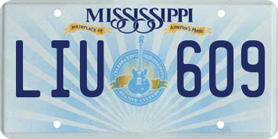MS license plate LIU609