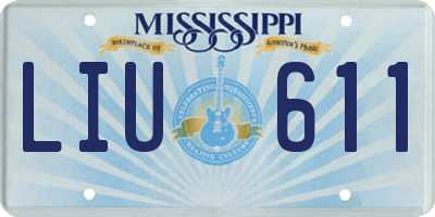 MS license plate LIU611
