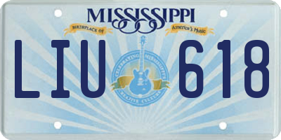 MS license plate LIU618