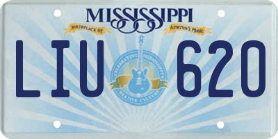 MS license plate LIU620