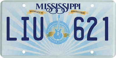 MS license plate LIU621