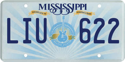 MS license plate LIU622