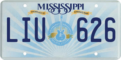 MS license plate LIU626