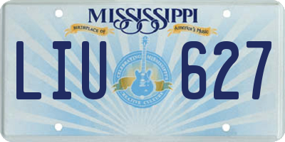 MS license plate LIU627