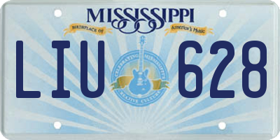 MS license plate LIU628