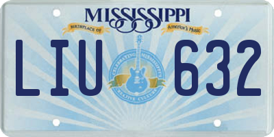 MS license plate LIU632