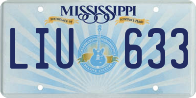 MS license plate LIU633
