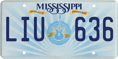 MS license plate LIU636