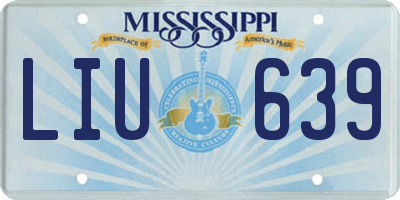 MS license plate LIU639