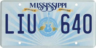 MS license plate LIU640