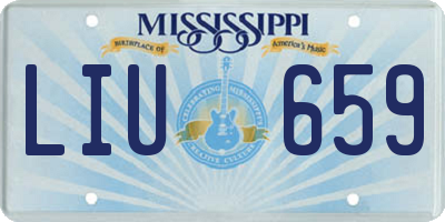 MS license plate LIU659