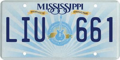 MS license plate LIU661