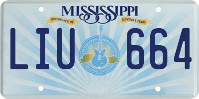 MS license plate LIU664