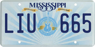 MS license plate LIU665