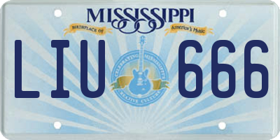 MS license plate LIU666