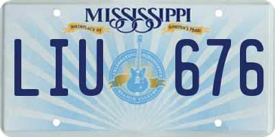 MS license plate LIU676