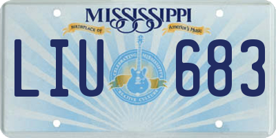 MS license plate LIU683