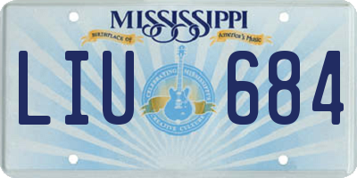 MS license plate LIU684